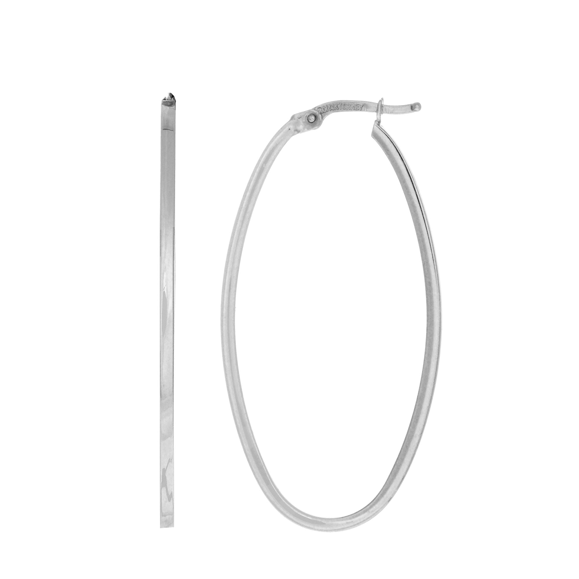 14K Gold Large Oval Hoop Earring