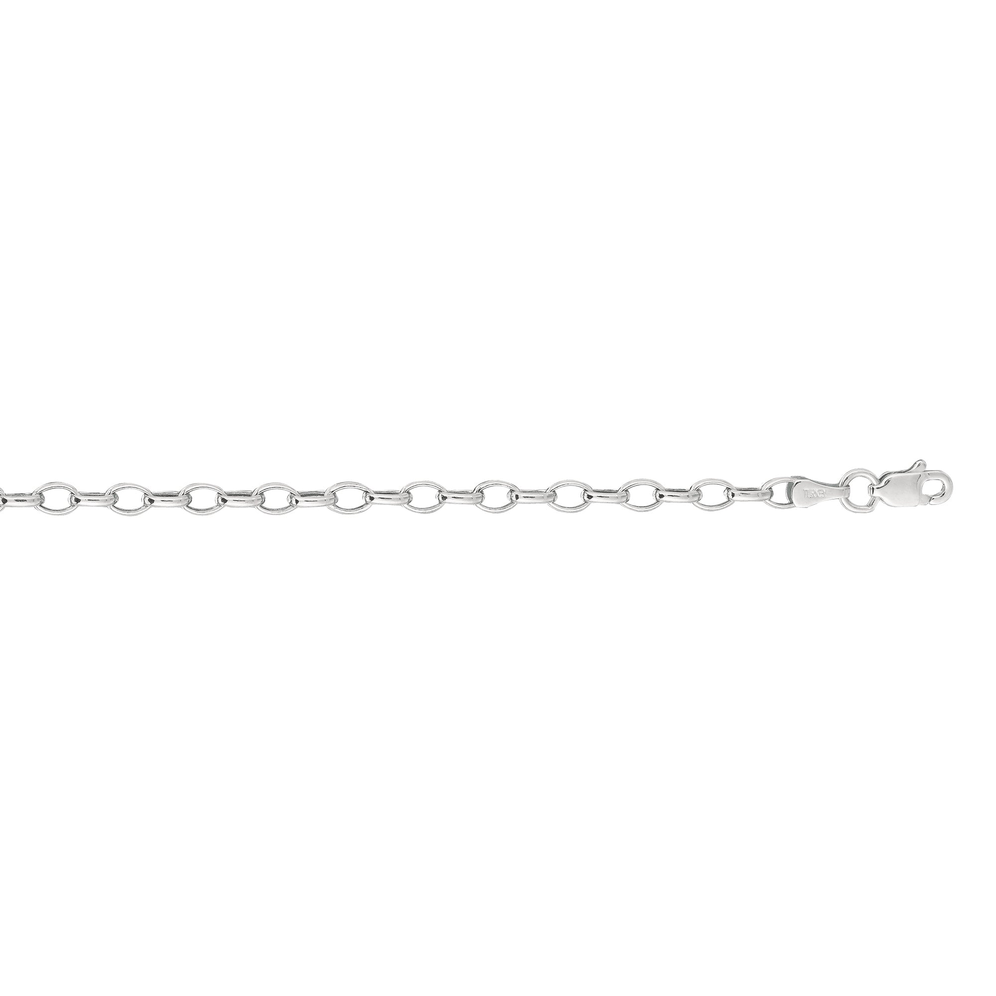 14K Gold 3.2mm Lite Oval Rolo Chain