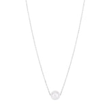 14K Pearl Necklace Solitaire