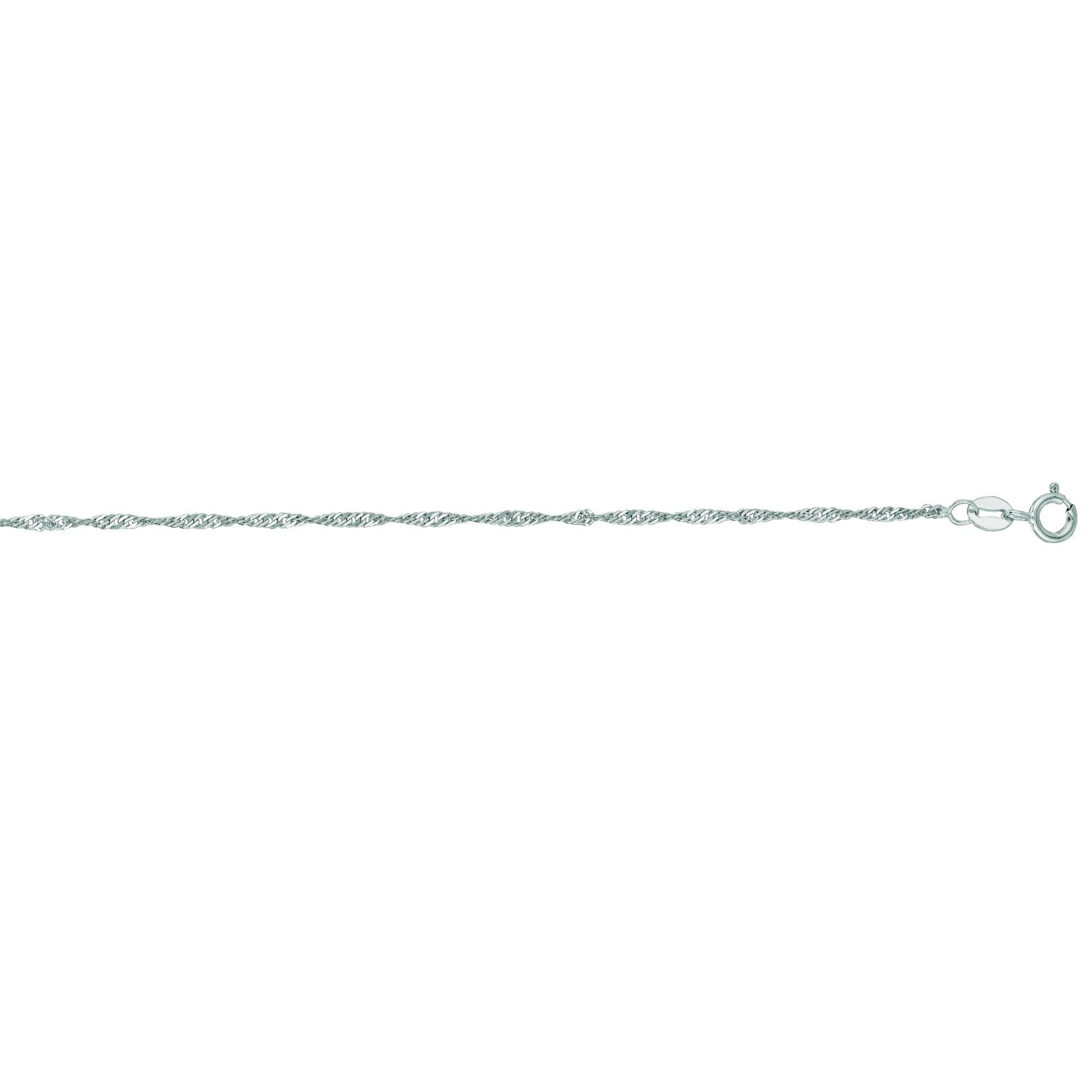 14K Gold 1.3mm Singapore Chain