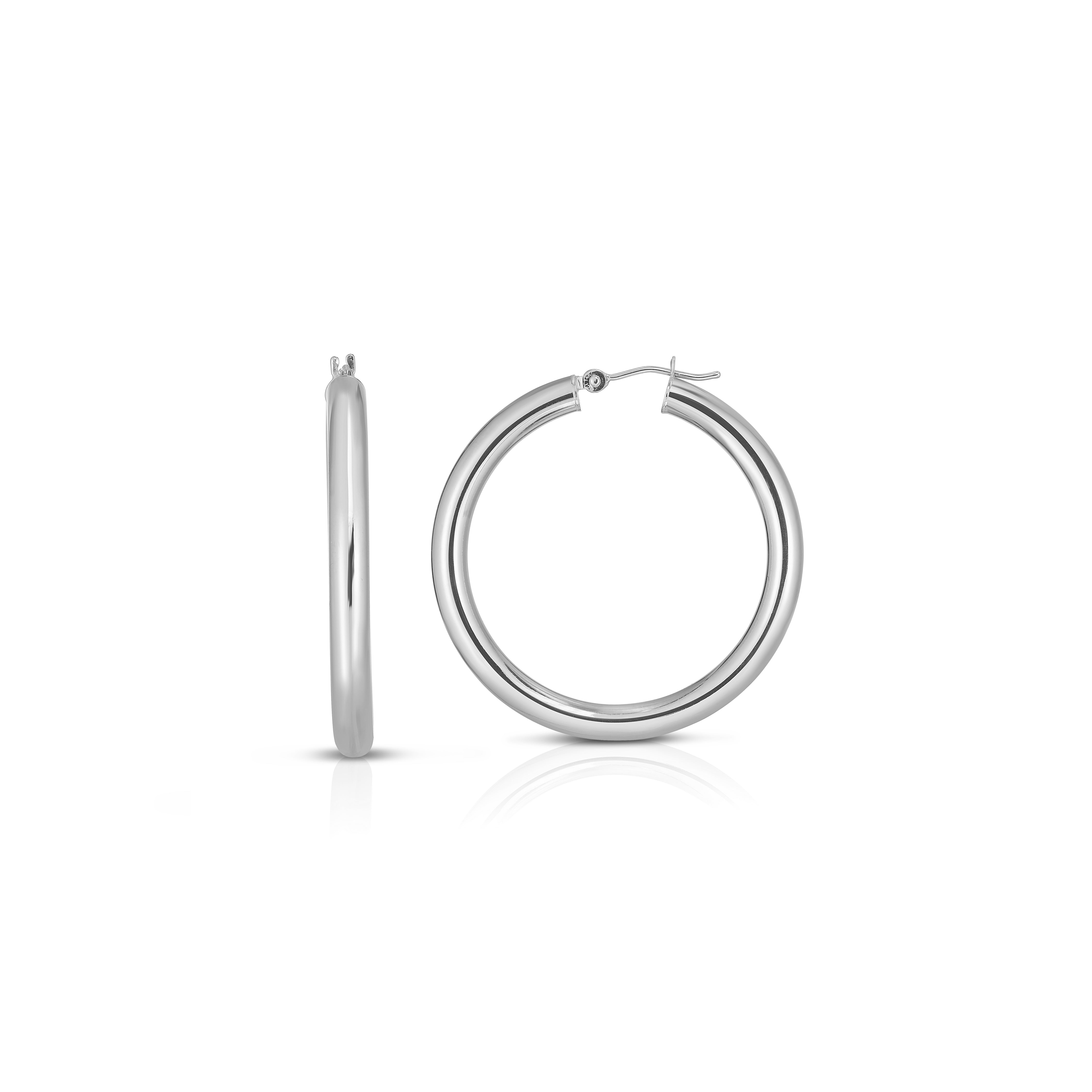 14K Gold 4x25mm Hoops