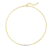 14K Gold Skinny Omega Diamond Bar Bracelet