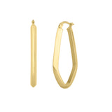 10K Geometric Oval Hoop Earring