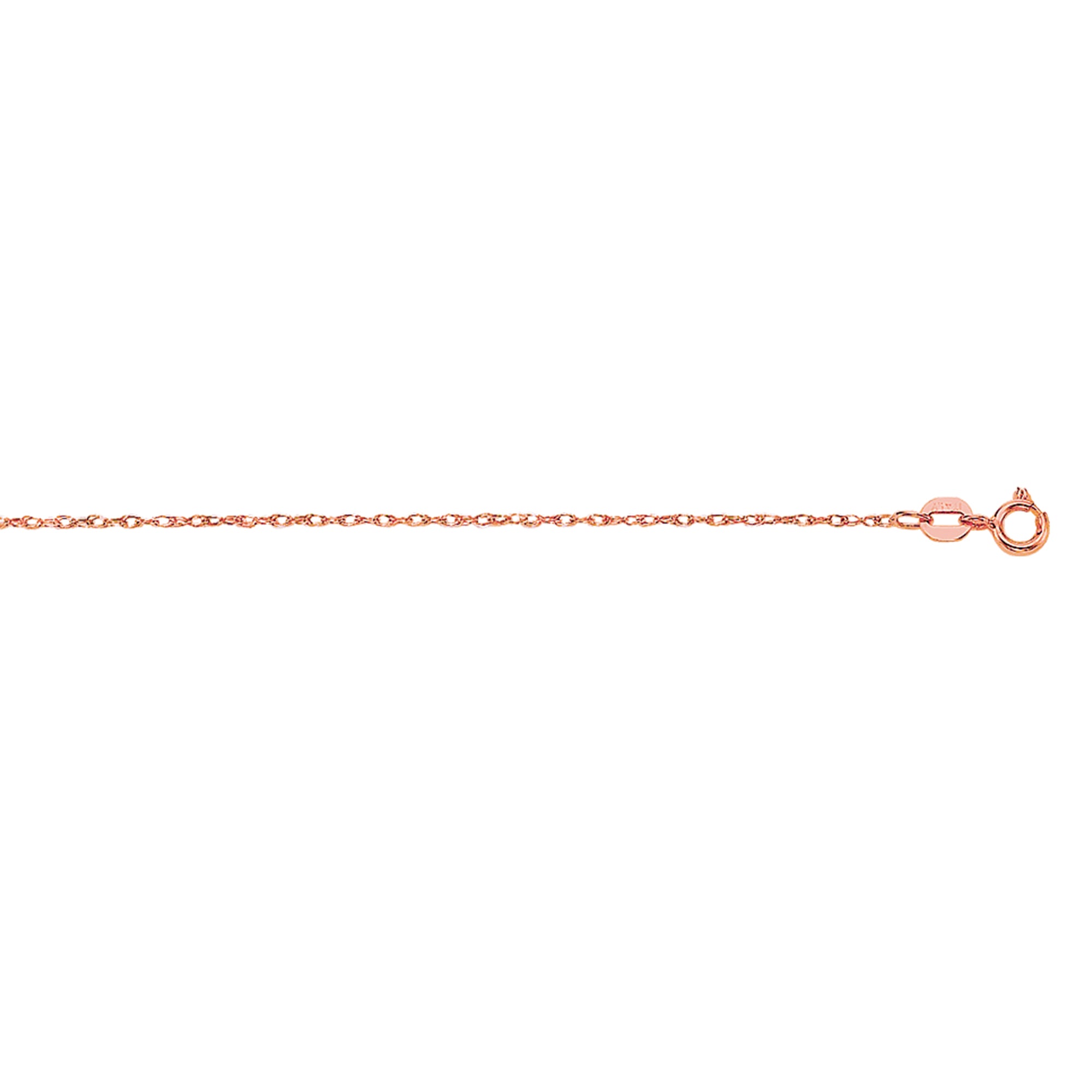 10K Gold 0.5mm Machine Rope Chain Carded