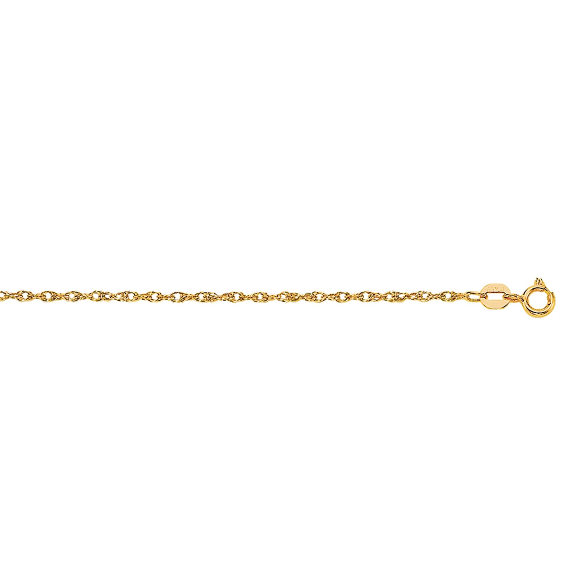 10K Gold 0.7mm Machine Rope Chain Carded