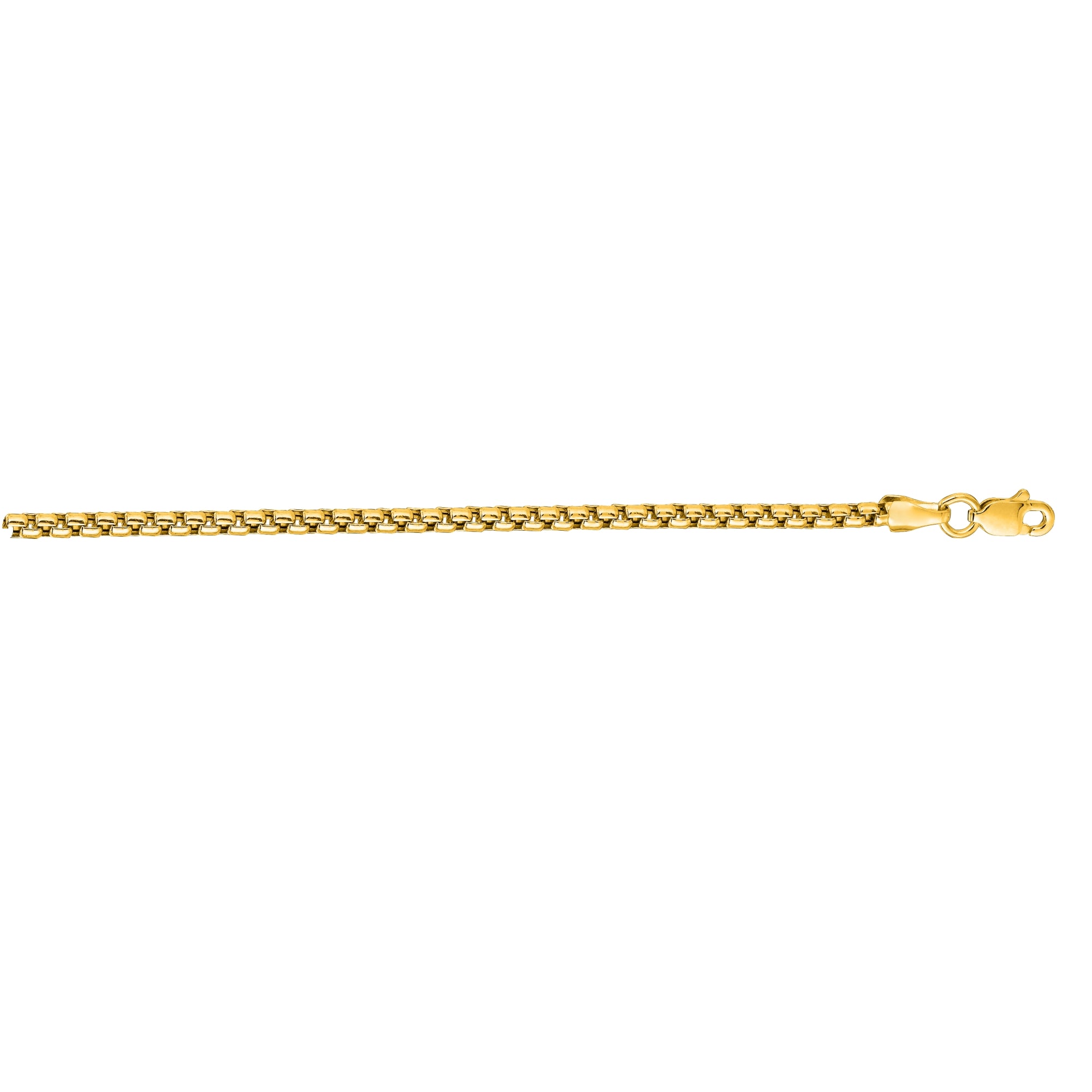 10K Gold 1.6mm Solid Round Box Chain